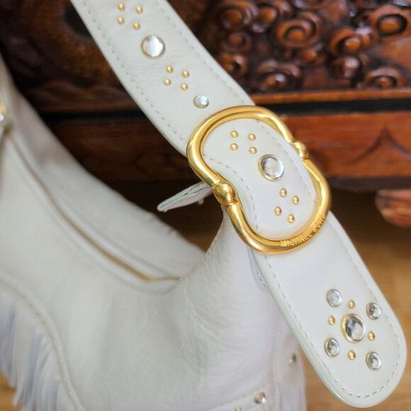 Michael Kors Suede Leather Fringed Hobo Handbag retired style - Picture 11 of 14